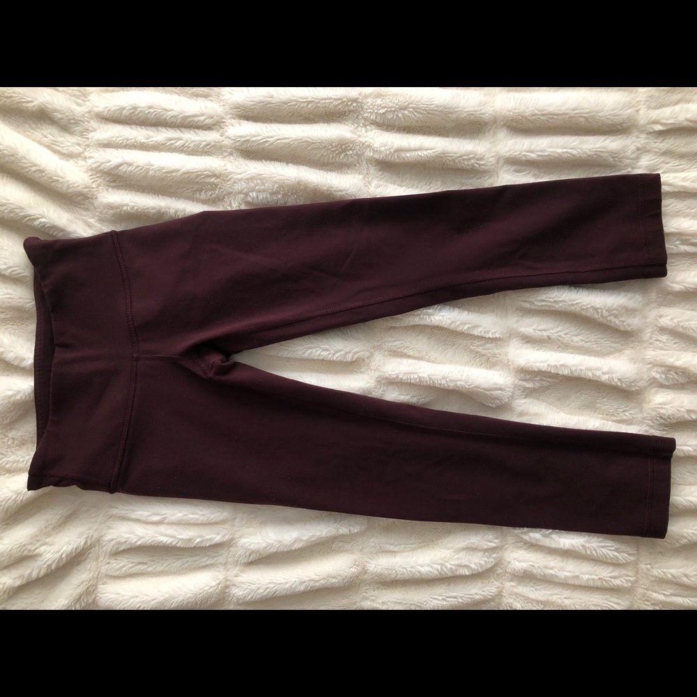 Lululemon Crop Leggings- Maroon- Size 2